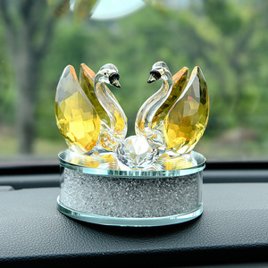 Crystal Swan <b>Car</b> <b>Ornament</b> K9 Glass Transparent Decor For Couples Valentine's Day Gift - Product Image 2