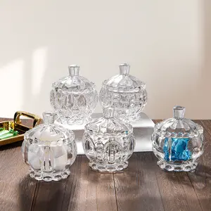 JING HUANG Heißer Verkauf Glass Candy Sugar Bowl/Klarglas Aufbewahrung stopf mit Glas deckel