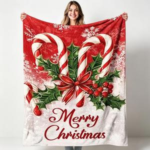 Couverture en flanelle à motifs de chats de dessin animé mignons, couverture de sieste respirante et douce pour la peau, pour la maison, le bureau, la sieste, impression personnalisée OEM ODM - Product Image 1