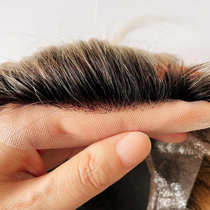 Pelucas de cabello humano <span class=keywords><strong>para</strong></span> hombres, tupé 100% virgen remy, marrón, roots, <span class=keywords><strong>platino</strong></span>, <span class=keywords><strong>Rubio</strong></span>, degradado, francés, mono de encaje suizo - Product Image 2