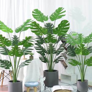 Meilleure qualité Real Touch plastique vert artificiel Monstera feuilles plantes arbre artificiel en pot pour intérieur extérieur <span class=keywords><strong>jardin</strong></span> décor - Product Image 2