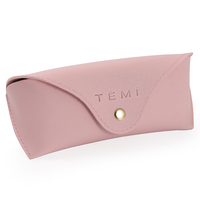 Étui pour lunettes de soleil en cuir PU coloré texturé en gros Sac de rangement pour lunettes à la mode