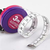 Mètre ruban rétractable automatique de 3 m, règle de couture en pouces, accessoire pour machine à coudre