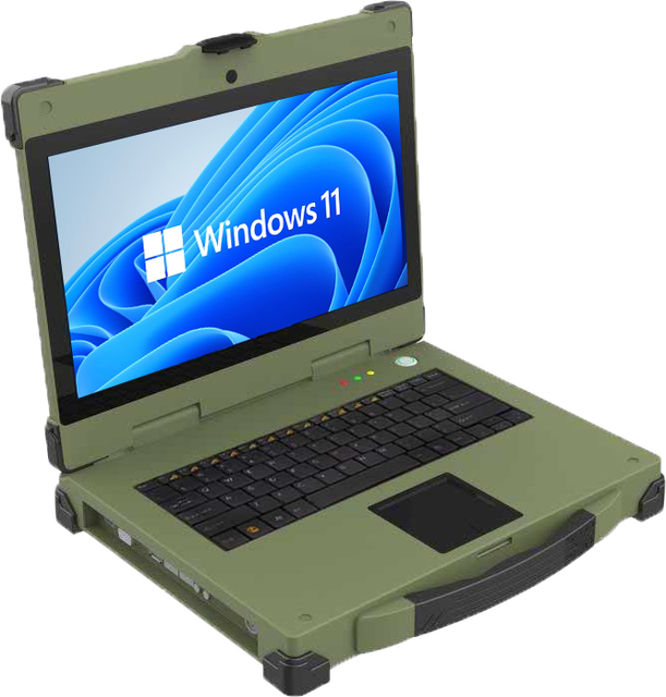 Pontron 15.6 Inch Rugged Notebook IP65 Waterproof Keyboard Supports Intel I3/I5/I7 CPU Portable Industrial Computer 3-Year
