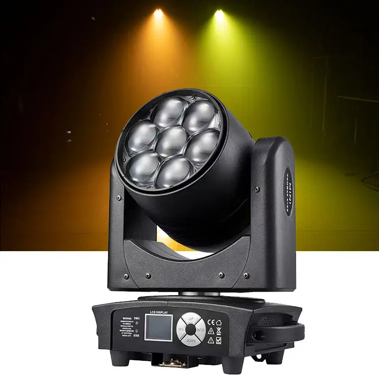 หัวบีมขยับได้ขนาดเล็ก7X40W RGBW 4 in 1 LED WASH ZOOM