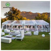 Tentes de mariage de luxe en PVC transparent, chapiteau extérieur pour 100 personnes, construction modulaire quatre saisons