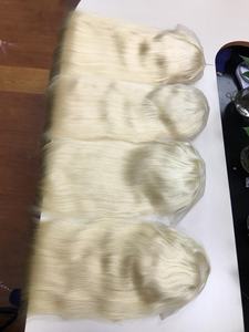 Peluca de encaje completo en color rubio, cabello humano 100%, sin enredos ni caída - Product Image 2