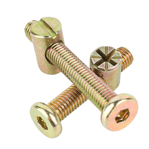 Écrous à marteau longs pour meubles, à double trou central, pour connexion par cheville transversale, écrou cylindrique M6x15mm et boulon - Product Image 2