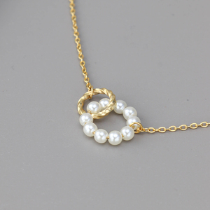 Chris April 316L thép không gỉ mạ vàng tùy chỉnh vô cực vòng ngọc trai chuỗi mặt dây chuyền vòng cổ cho món quà - Product Image 4