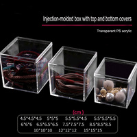 Boîte à gâteau carrée transparente en PS, matériaux recyclés, pour desserts, biscuits, pâtisseries, emballage de tiramisu et salades - Vente en gros