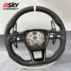 Volant de voiture sport en cuir pour <span class=keywords><strong>Audi</strong></span> B9 A2 A3 A4 A5 A6 A7 RS3 <span class=keywords><strong>RS4</strong></span> S3 S4 S5 A6 A8 Q5 Q7 TT R8 S6 RS7 B8.5 B8 - Product Image 6