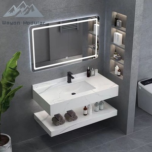 Meuble-lavabo moderne Wayon pour petite salle de bain avec miroir LED intelligent - Product Image 1