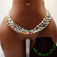 Chaîne de ventre en perles de riz pour femmes, longueur 32N, élastique, pour occasions de fête