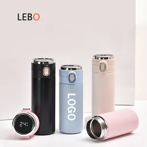 Wholesale Cute Thermos Water Bottle Hot Water Lid Temperature Display Double Walled Smart Stainless Steel Water Bottle