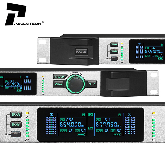 MK126 Professional Dual Channel Bluetooth Wireless Microphone System True Diversity Stage UHF Microfone