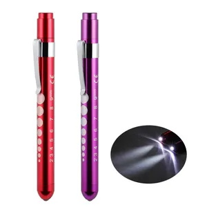 Customizable Aluminum AAA Battery Powered Mini Medical Nursing Flashlight Portable Pocket Clip Pen Light