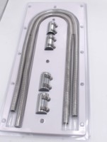 Kit de bouchons de radiateur flexibles en acier inoxydable chromé de 44 pouces, universel, CH0464, état neuf, VA1796