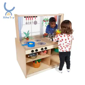 XIHA Montessori Guardería Escuela Pretend Muebles Niños Madera Pretend Juguetes Niños Cocina Juguetes Juego