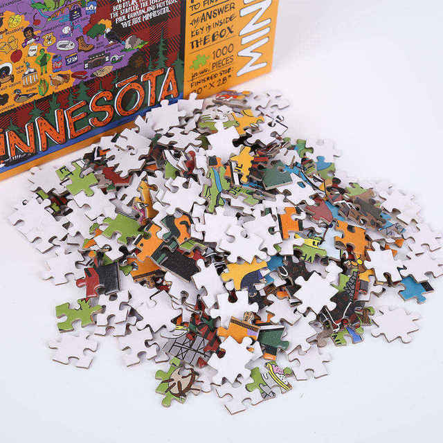 Wholesale Die Cut 1000 Piece Paper Jigsaw Puzzle Customized Educational Toys Cartoon Jigsaw Puzzle