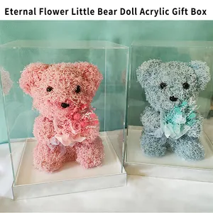 Preserved Pink Moss Bear For Best Friends Girl Friend Gift Valentine's Day Mother's Day Birthday Christmas Gifts.