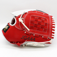Gant de lanceur de baseball rouge personnalisé avec double bordure et protection des doigts, vente en gros