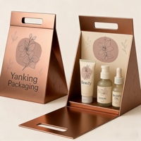 Boîte d'emballage cadeau magnétique en carton rigide à main plate avec logo personnalisé, doublure en éponge et laminage mat pour les cosmétiques de beauté