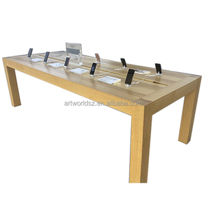Escritorio de exhibición de tienda de computadora moderna, accesorios de tienda eléctrica, mesa de exhibición de madera, venta al por menor, mesa de exhibición de teléfono celular, estilo <span class=keywords><strong>Apple</strong></span> - Product Image 1
