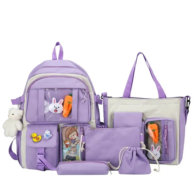 Multifunctional 5-piece Set Backpack high school girl college backpack bag