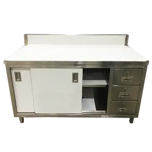 Stainless Steel Cabinet commercial and household type Restaurant Outdoor Kitchen BBQ Cabinets with three drawers