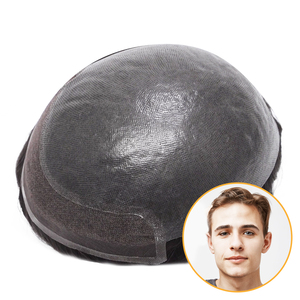 Prothèse capillaire pour homme HS15+ avec dentelle frontale, système de remplacement capillaire en cheveux indiens ultra-fins de 0,08 mm, vente en gros - Product Image 1