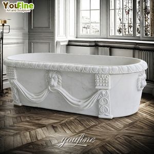 Neues Design Handgeschnitzte Wunderschöne Muschelförmige Badewanne aus Massivem Marmor für das Badezimmer - Product Image 5