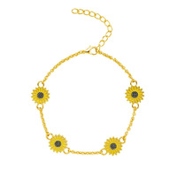 Bijoux de Cheville à Pieds Réglables Personnalité Monocouche Chaîne de Pied pour Femme Métal Résine Alliage Émail Fleur de Marguerite Pendentif Cheville