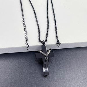 Urna de aluminio para conmemorar la <span class=keywords><strong>muerte</strong></span> de los amados/mascotas, joyería de cremación, Cruz, piedras preciosas de 12 Colores, recuerdo de urna opcional - Product Image 4