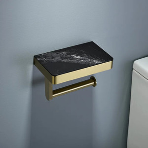 Luxury Wall Mounted <b>Bathroom</b> <b>Accessories</b> Brushed Gold Stainless Steel 4 Pieces Hardware Set - Product Image 3