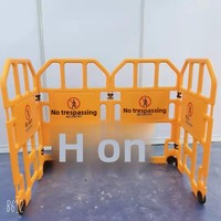 Barrière de sécurité pliable et portable avec roues, en plastique, barrière d'interdiction d'accès, remplissable d'eau, pour l'entretien des ascenseurs, zone de construction