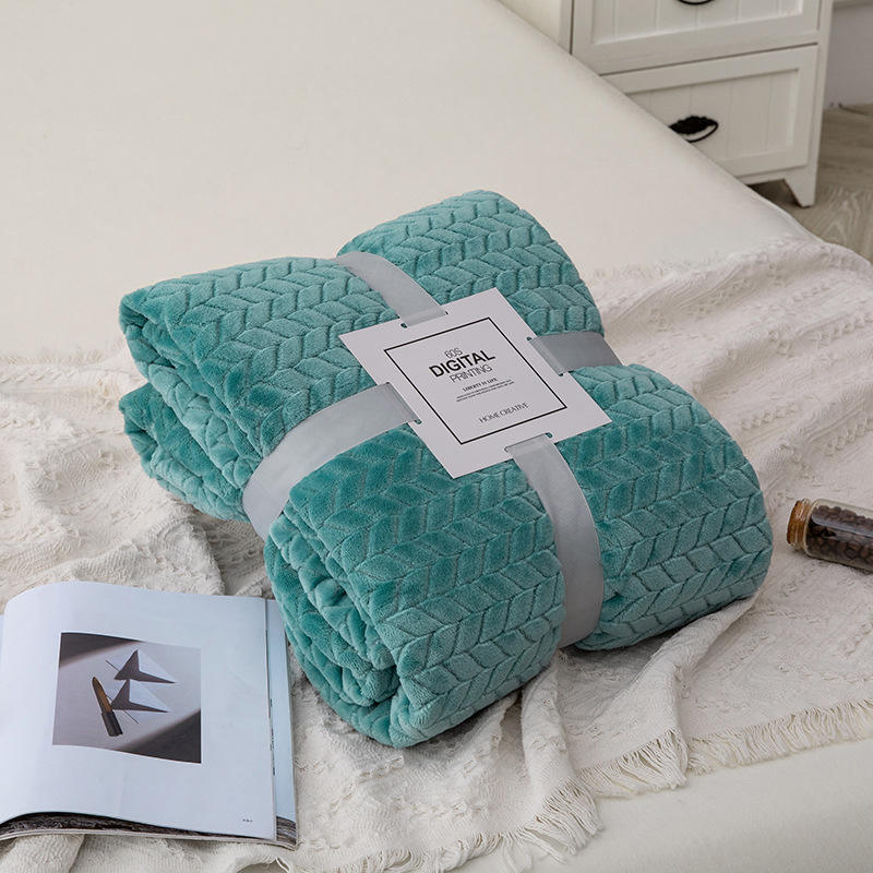 ผ้าห่มข้าวสาลีสีเขียวเข้ม