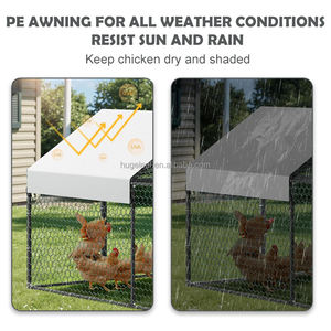 Outdoor Heavy Duty Walk-in Spire Roof Metal Small Chicken <strong>Run</strong> Coop for Hen Rabbit Duck Goose - Product Image 5