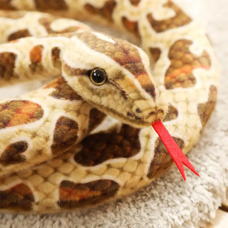 Peluche serpente animale personalizzato farcito divertente all'ingrosso per regalo bambola serpente giocattolo di peluche Cobra simulato