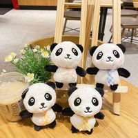 Porte-clés Mini Peluche Panda 15cm Porte-clés pour poupée Animaux en peluche mignons Jouets Promotion Pendentif Kawaii Peluche moelleuse Fruit Panda Porte-clés