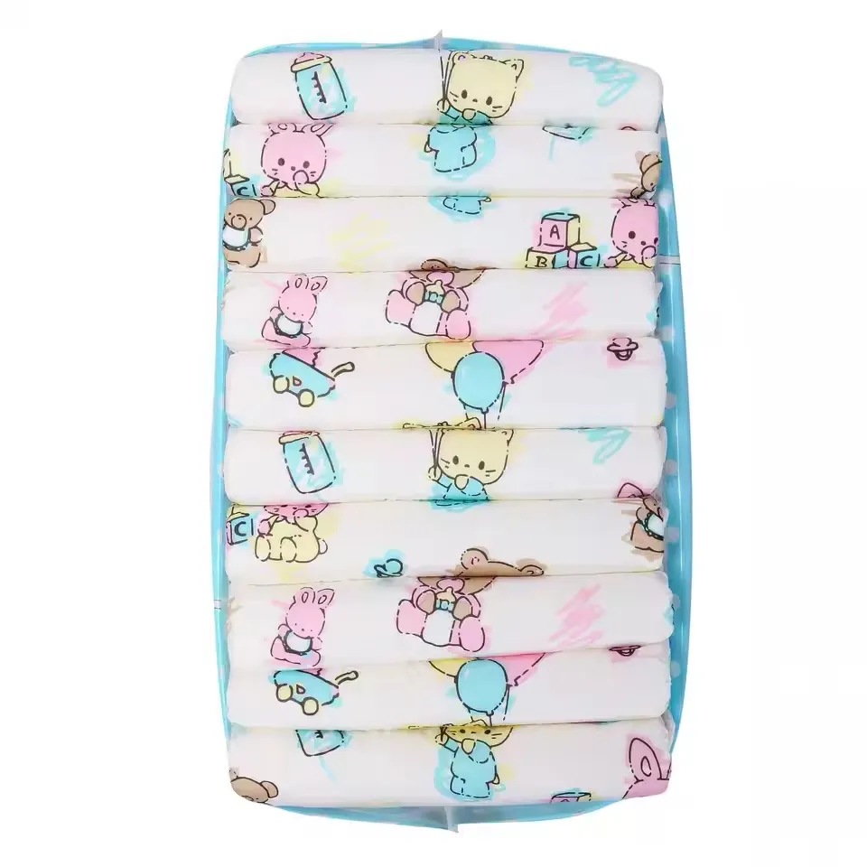 Printed Cute Look Bear Extremely Thick Absorbent Non Woven Fabric Custom Printed ADBL Adult Baby Girl Diaper