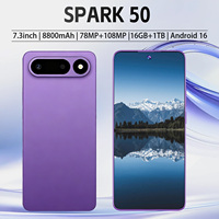 Smartphone de jeu SPARK 50 5G, grande mémoire 16+1 To, écran 7,3 pouces, batterie 8800 mAh, appareil photo 108 MP, Android 16, double SIM pour jeux mobiles et vidéo