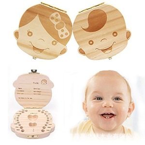 Caja de madera para guardar dientes de leche, caja de madera para guardar cabello de bebé, caja de madera maciza para guardar dientes de bebé - Product Image 2