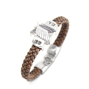 12 diseños Luffy Deacon Bleach <span class=keywords><strong>Uzumaki</strong></span> aleación hebilla magnética pulsera trenzada negro marrón cuero tejido pulsera para hombres mujeres - Product Image 6