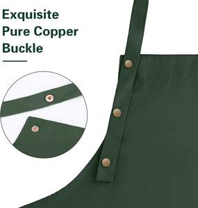 Tablier personnalisé Beckon avec bretelles réglables et grandes poches, en toile de coton, pour la cuisine, tablier de chef, imperméable, vert - Product Image 2