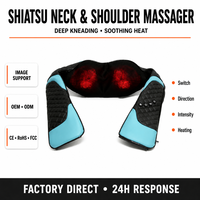 Masseur corporel électrique pour la maison et la voiture, relaxation, massage du cou, shiatsu, infrarouge, pétrissage 3D, vibration, sensation de toucher réel, minuterie