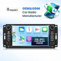 Podofo 7" untuk Mobil Jeep/Chrysler/Dodge, Pemutar MP5, Wireless Carplay/Android Auto, USB/Type-C, Radio Mobil FM/AM, Stereo OEM/ODM Pabrik
