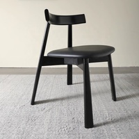 Meubles de salle à manger modernes, chaises et table en bois et cuir, chaise de restaurant nordique, chaise de café, chaises en bois noir de luxe pour événements