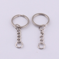 20mm Metall-Flachschlüsselring mit Kette für Schlüsselanhänger-Zubehör