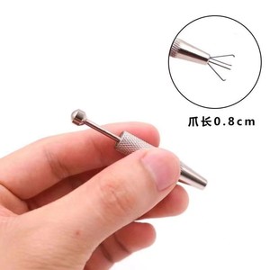Pince à épiler pour manucure en acier inoxydable, courte, argentée, durable, pour le nail art et les travaux de précision - Product Image 4