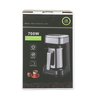Cafetera Eléctrica Portátil de Acero Inoxidable de 700W, Diseño Anti-Quemaduras en Seco, Cafetera Turca
